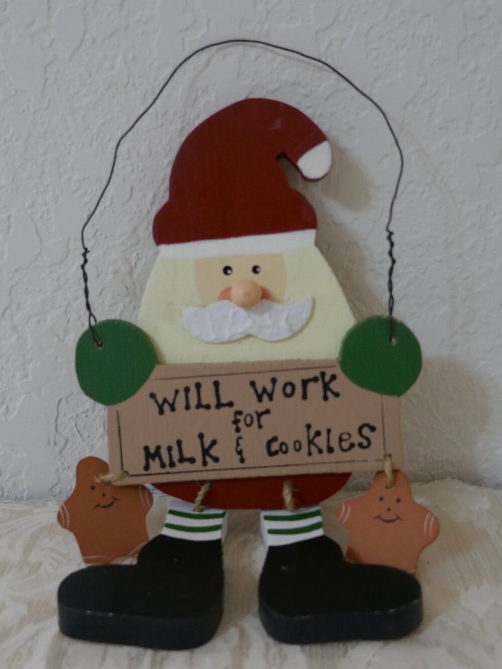 Set of 10 Christmas Ornaments Rustic Cottage Core Wood/Metal